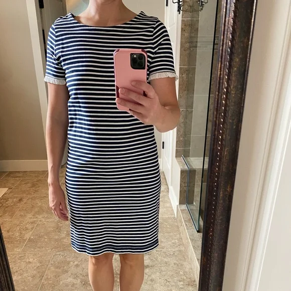 J.Crew striped knee length dress